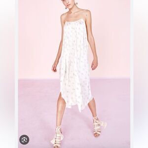 NEW Ulla Johnson Mille Pleated Midi Dress Floral Satin Size 10